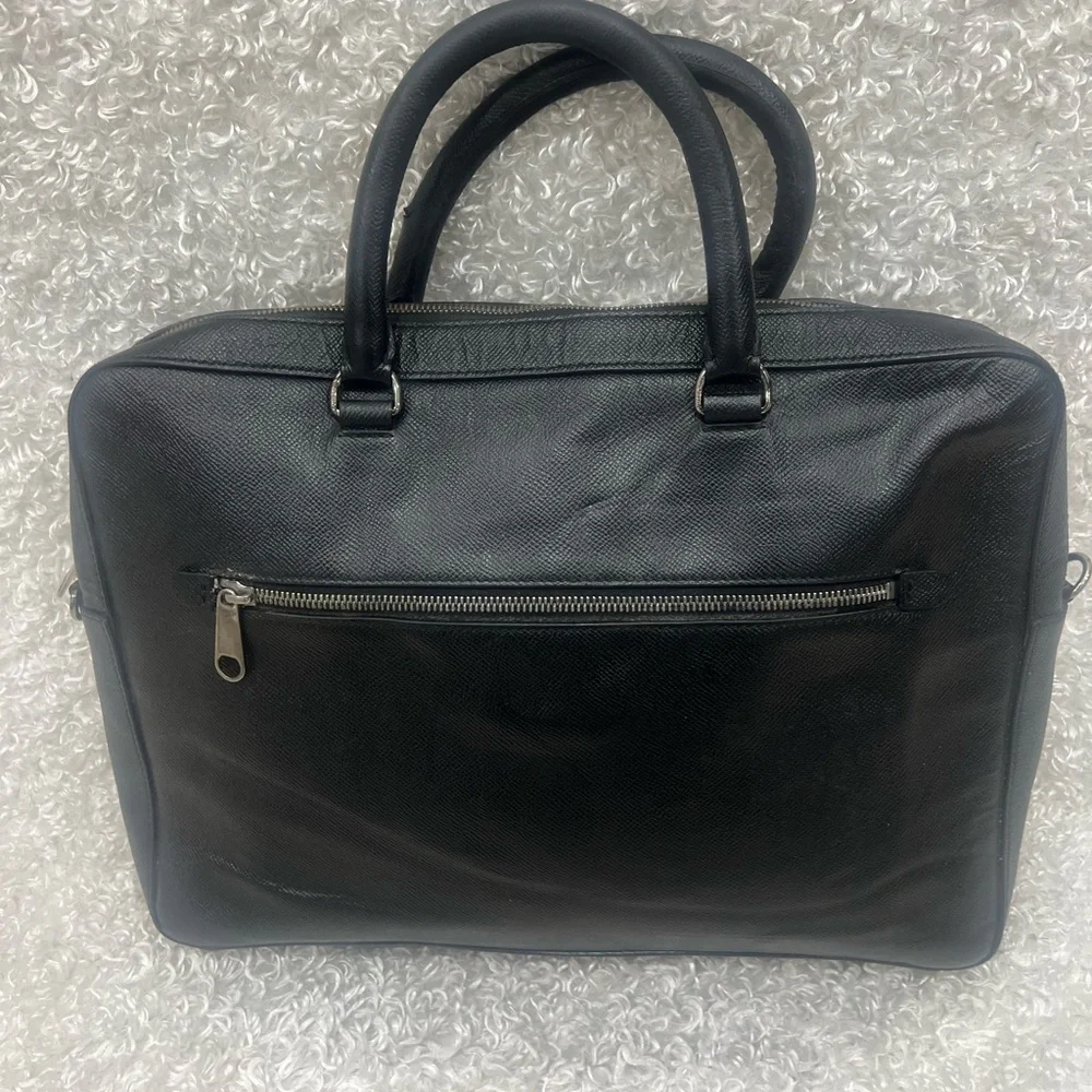 Burberry unisex black leather briefcase bag